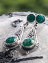 Orecchini donna Argento 925 pendenti a due pietre Smeraldo naturale Namastemood