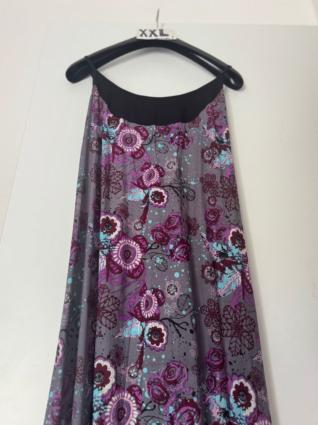 Vestito donna lungo Ganga a balze orizzontali - Lilla fiorato Namastemood