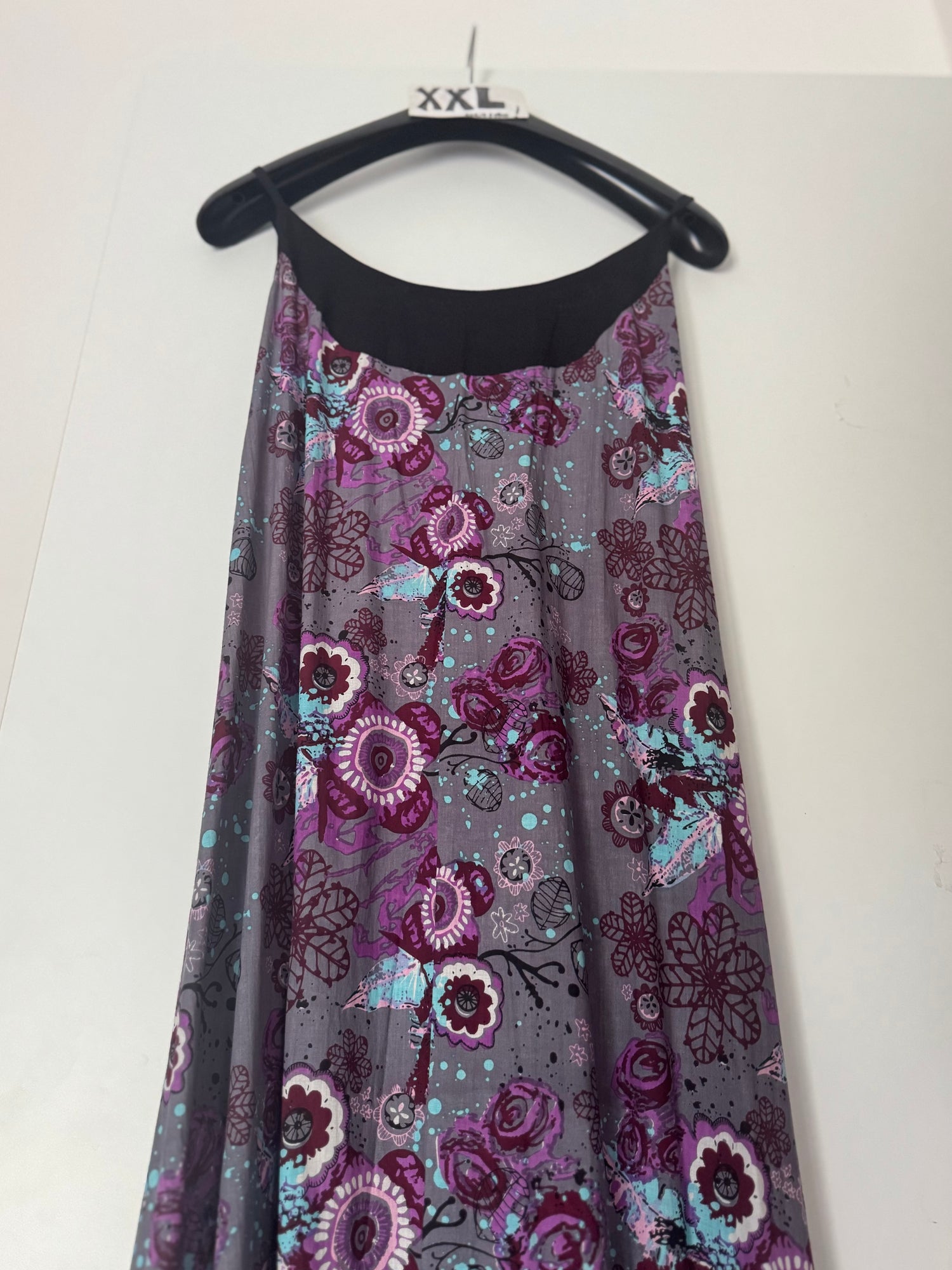 Vestito donna lungo Ganga a balze orizzontali - Lilla fiorato Namastemood