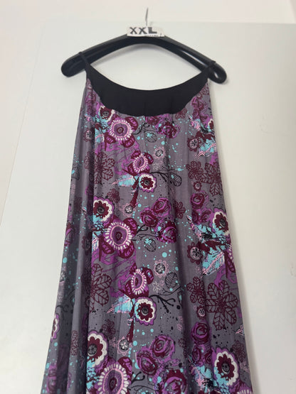 Vestito donna lungo Ganga a balze orizzontali - Lilla fiorato Namastemood