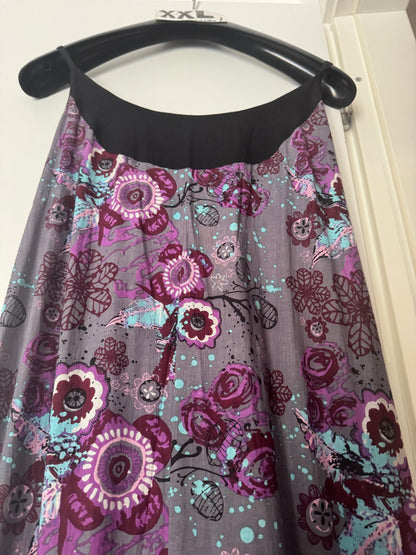Vestito donna lungo Ganga a balze orizzontali - Lilla fiorato Namastemood