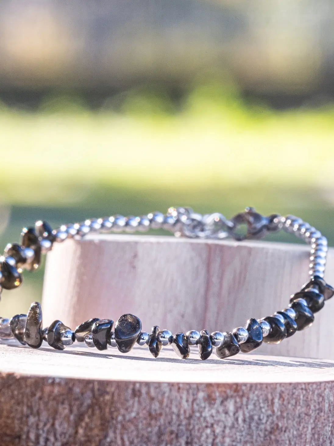 Bracciale con pietre naturali Onice nero ed ematite Namastemood