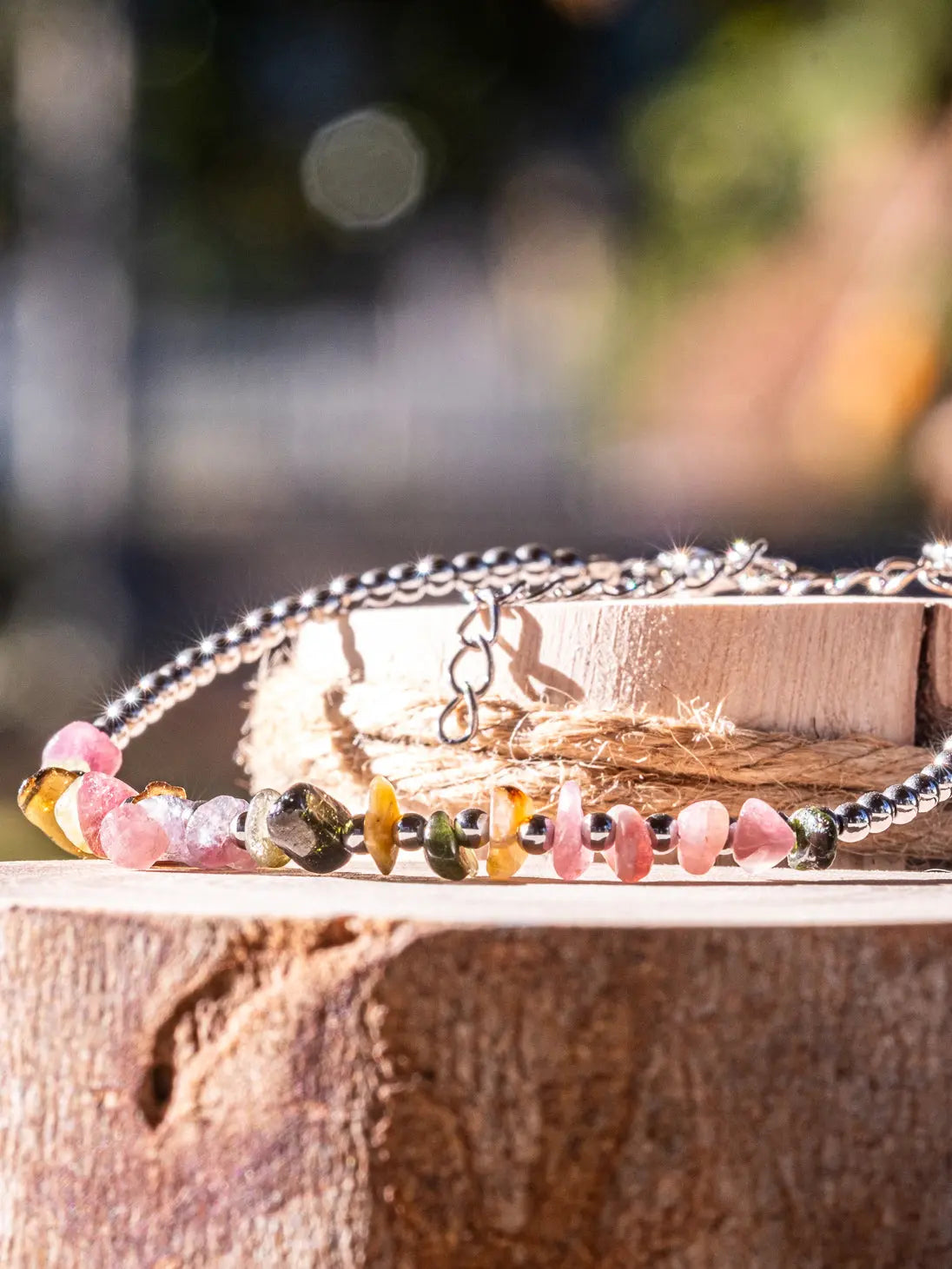 Bracciale con pietre naturali Tormalina ed ematite Namastemood