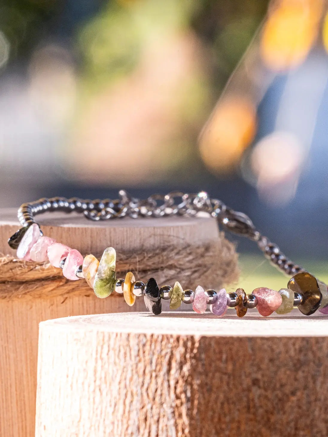 Bracciale con pietre naturali Tormalina ed ematite Namastemood