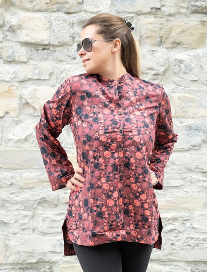 Camicia donna coreana Yashila - Panda rosso Namastemood