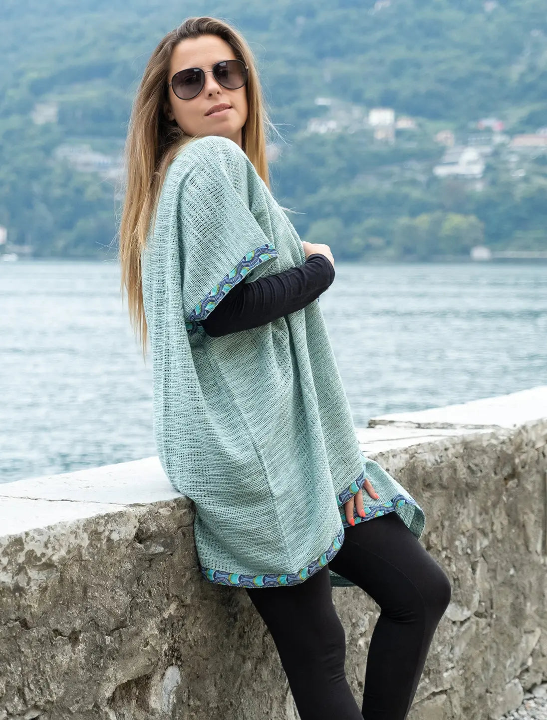 Cardigan lungo donna Komal - Celeste Namastemood