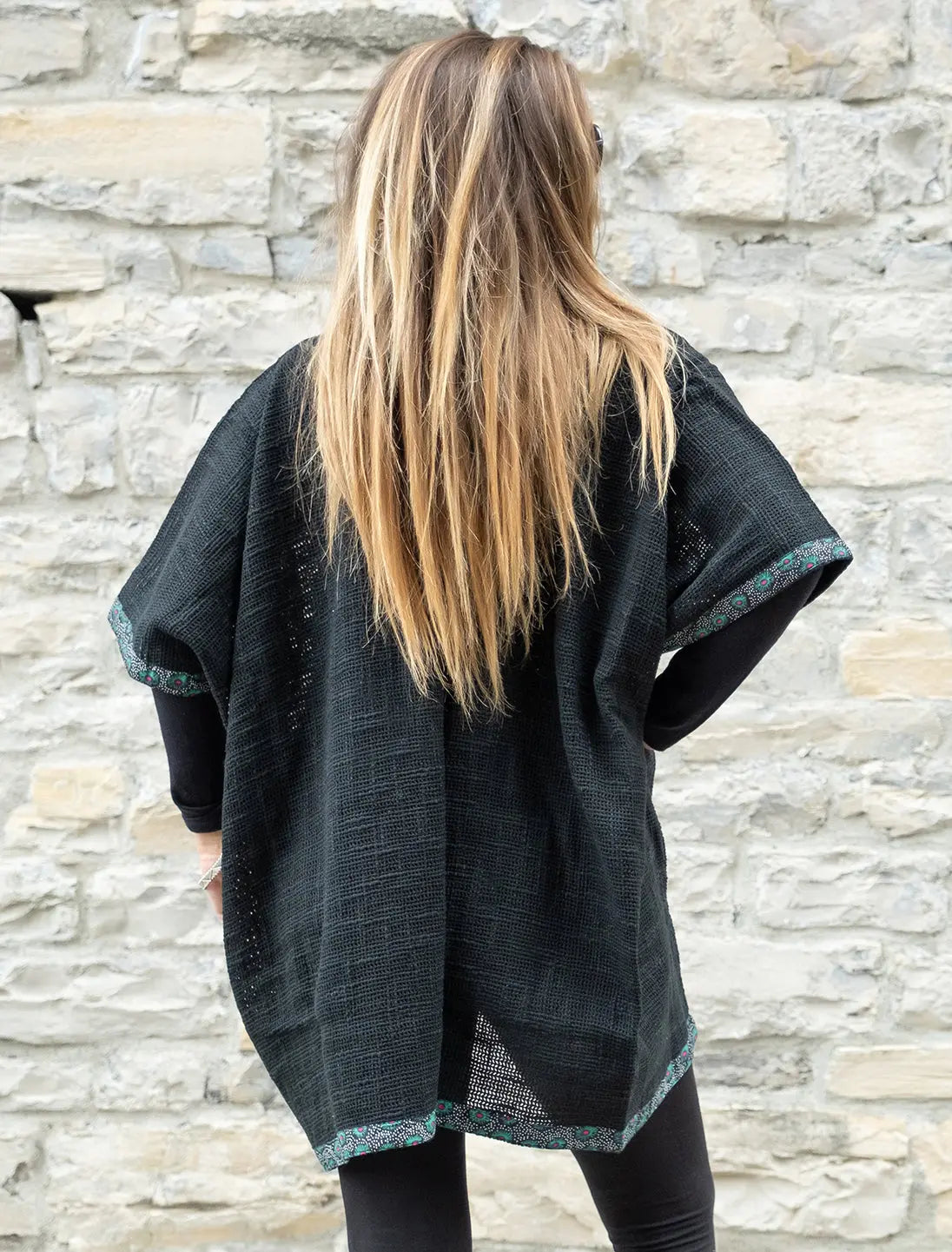 Cardigan lungo donna Komal - Nero Namastemood
