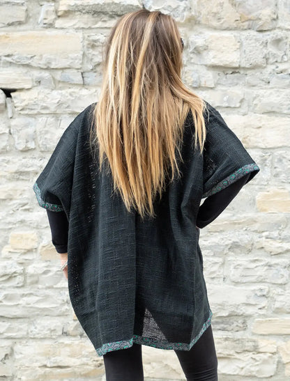 Cardigan lungo donna Komal - Nero Namastemood
