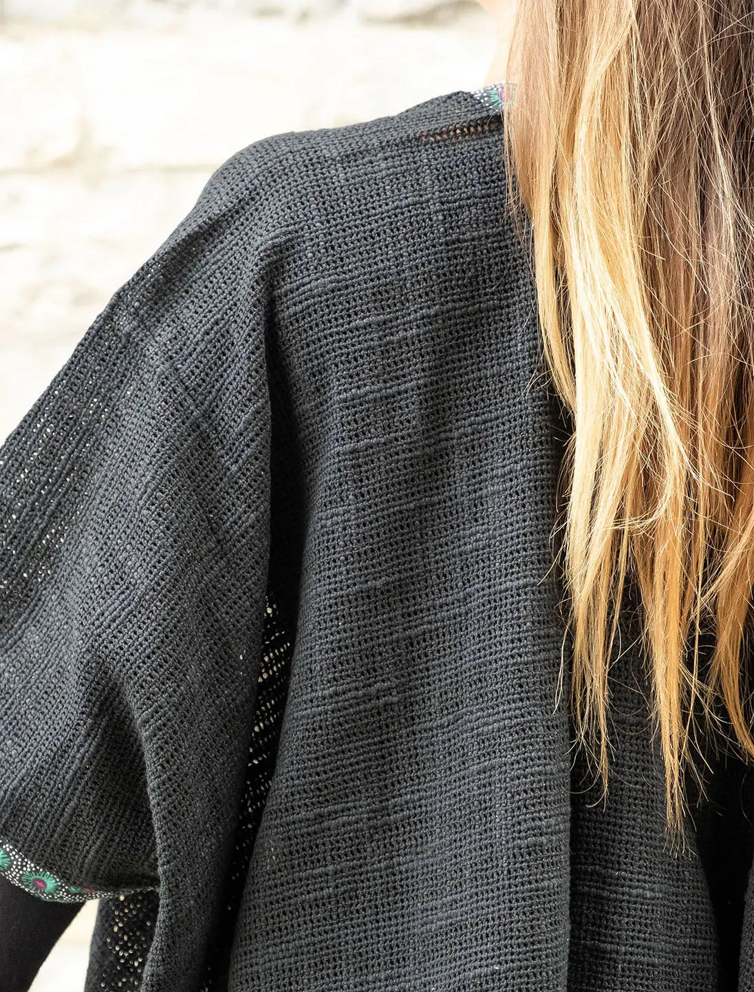 Cardigan lungo donna Komal - Nero Namastemood