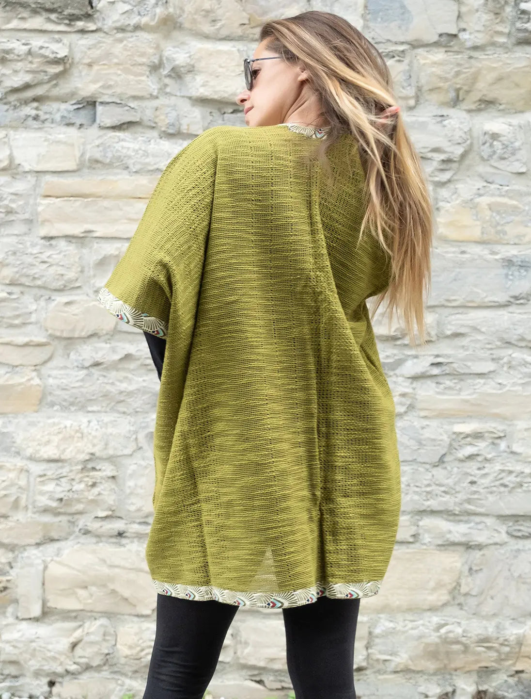 Cardigan lungo donna Komal - Verde Lime Namastemood