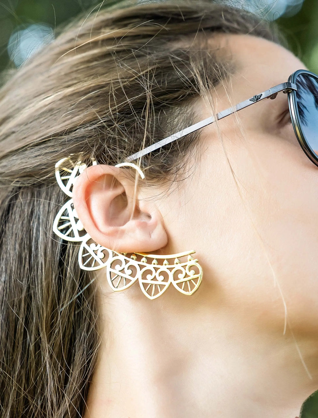 Ear cuff dorati petali a cuore Namastemood