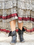 Gonna lunga Gitika con volant in seta indiana - Picche nero Namastemood