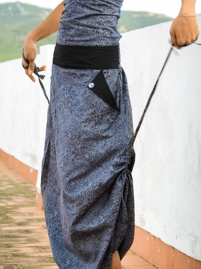 Jumpsuit donna lungo Vaishali pantalone cavallo basso - Grigio Namastemood