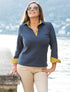 Maglione donna Ermes - Blu - Ragnatela giallo Namastemood