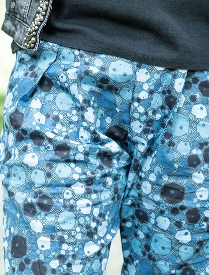 Pantalone donna lungo a sigaretta Tejal - Panda blu Namastemood