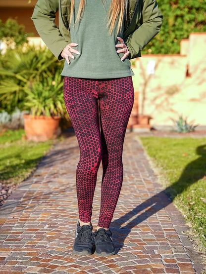 Pantaloni leggings Siddhi donna eleganti e modellanti - Alveare rosso Namastemood