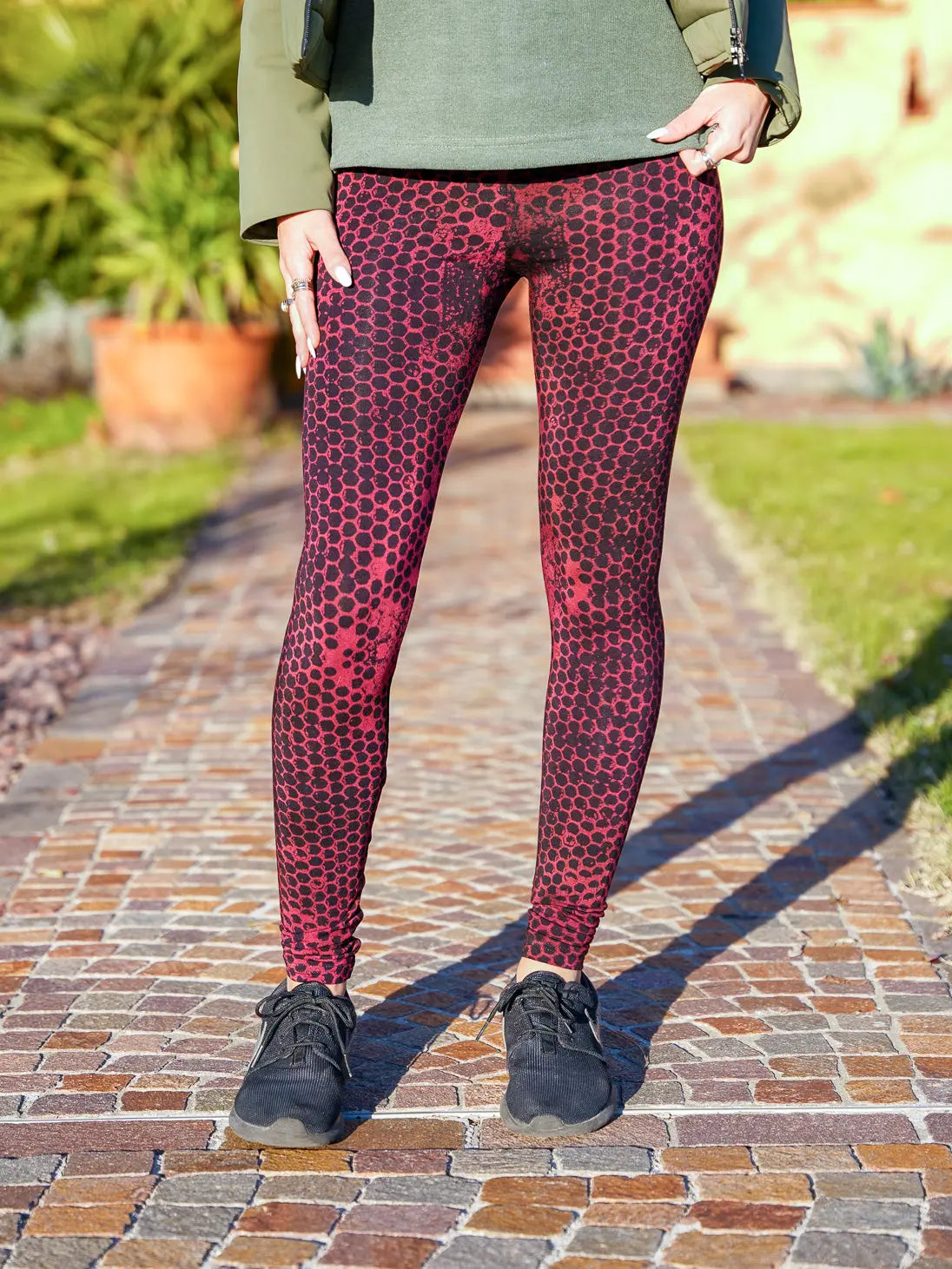 Pantaloni leggings Siddhi donna eleganti e modellanti - Alveare rosso Namastemood