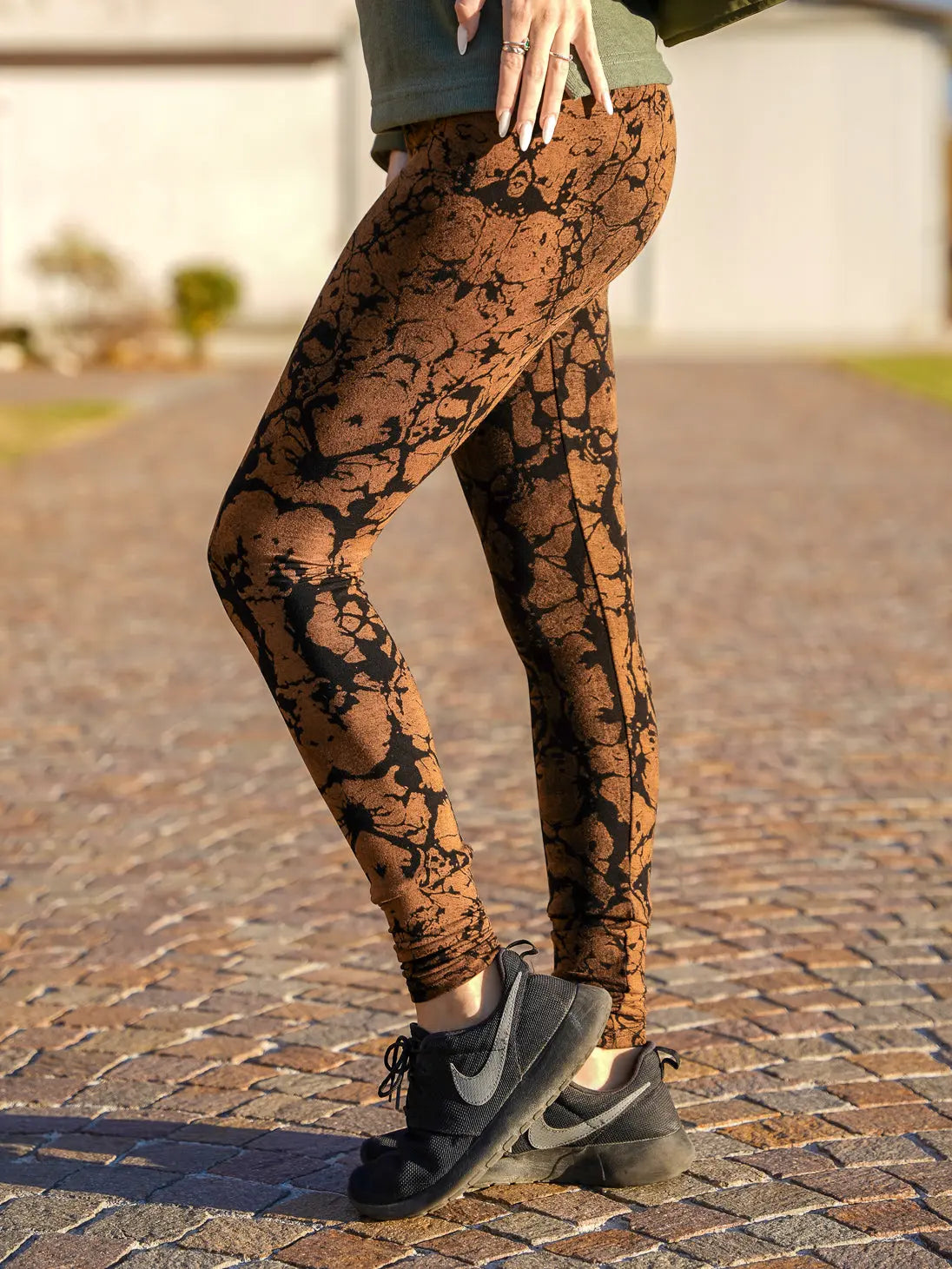 Pantaloni Leggings Siddhi donna modellanti - Nuvole marrone
