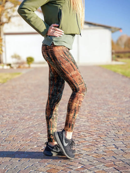 Pantaloni leggings Siddhi donna eleganti e modellanti - Tie Dye verde Namastemood